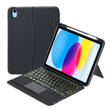 T10-AS For iPad 11 2025 / iPad 10th Gen 10.9 2022 Touch Backlight Split Type Bluetooth Keyboard Leather Case