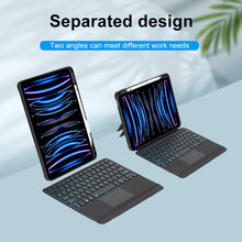 Load image into Gallery viewer, T11-AS For iPad Air 11 2025 / Air 5 / 4 10.9 / Pro 11 2022&amp;2021&amp;2020&amp;2018 Touch Backlight Split Type Bluetooth Keyboard Leather Case, T11-AS