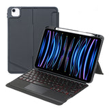 T11-AS For iPad Air 11 2025 / Air 5 / 4 10.9 / Pro 11 2022&2021&2020&2018 Touch Backlight Split Type Bluetooth Keyboard Leather Case
