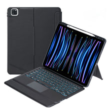 Load image into Gallery viewer, T129-AS For iPad Air 13 2025 / Pro 12.9 2022 / 2021 / 2020 / 2018 Touch Backlight Split Type Bluetooth Keyboard Leather Case, T129-AS