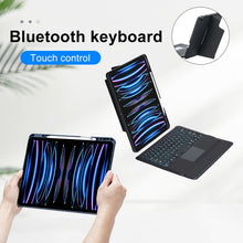 Load image into Gallery viewer, T129-AS For iPad Air 13 2025 / Pro 12.9 2022 / 2021 / 2020 / 2018 Touch Backlight Split Type Bluetooth Keyboard Leather Case, T129-AS