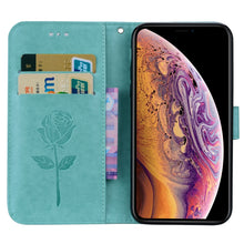 Load image into Gallery viewer, For iPhone XS Max Rose Embossed Horizontal Flip PU Leather Case with Holder &amp; Card Slots &amp; Wallet, For XS Max