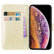Load image into Gallery viewer, For iPhone XS Max Rose Embossed Horizontal Flip PU Leather Case with Holder &amp; Card Slots &amp; Wallet, For XS Max