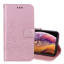 Load image into Gallery viewer, For iPhone XS Max Rose Embossed Horizontal Flip PU Leather Case with Holder &amp; Card Slots &amp; Wallet, For XS Max