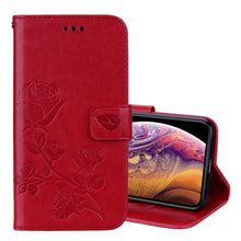 Load image into Gallery viewer, For iPhone XS Max Rose Embossed Horizontal Flip PU Leather Case with Holder &amp; Card Slots &amp; Wallet, For XS Max