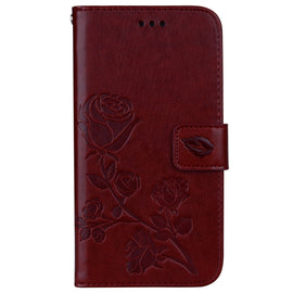 For iPhone XS Max Rose Embossed Horizontal Flip PU Leather Case with Holder & Card Slots & Wallet, For XS Max