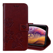 Load image into Gallery viewer, For iPhone XS Max Rose Embossed Horizontal Flip PU Leather Case with Holder &amp; Card Slots &amp; Wallet, For XS Max