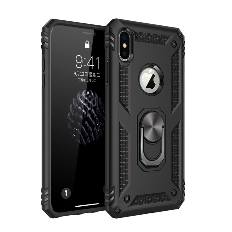 For iPhone XS Max Sergeant Armor Shockproof TPU + PC Protective Case with 360 Degree Rotation Holder