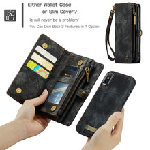 Load image into Gallery viewer, For iPhone XS Max CaseMe Detachable Multifunctional Horizontal Flip Leather Case with Card Slot &amp; Holder &amp; Zipper Wallet &amp; Photo Frame
