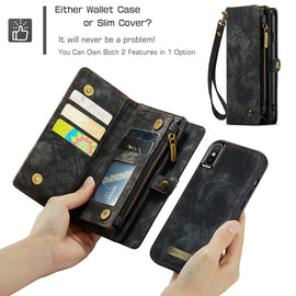 For iPhone XS Max CaseMe Detachable Multifunctional Horizontal Flip Leather Case with Card Slot & Holder & Zipper Wallet & Photo Frame