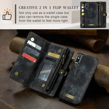 Load image into Gallery viewer, For iPhone XS Max CaseMe Detachable Multifunctional Horizontal Flip Leather Case with Card Slot &amp; Holder &amp; Zipper Wallet &amp; Photo Frame