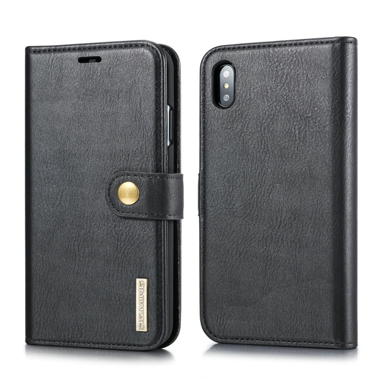 For iPhone XS Max DG.MING Crazy Horse Texture Flip Detachable Magnetic Leather Case with Holder & Card Slots & Wallet