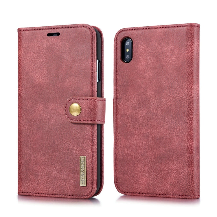 For iPhone XS Max DG.MING Crazy Horse Texture Flip Detachable Magnetic Leather Case with Holder & Card Slots & Wallet