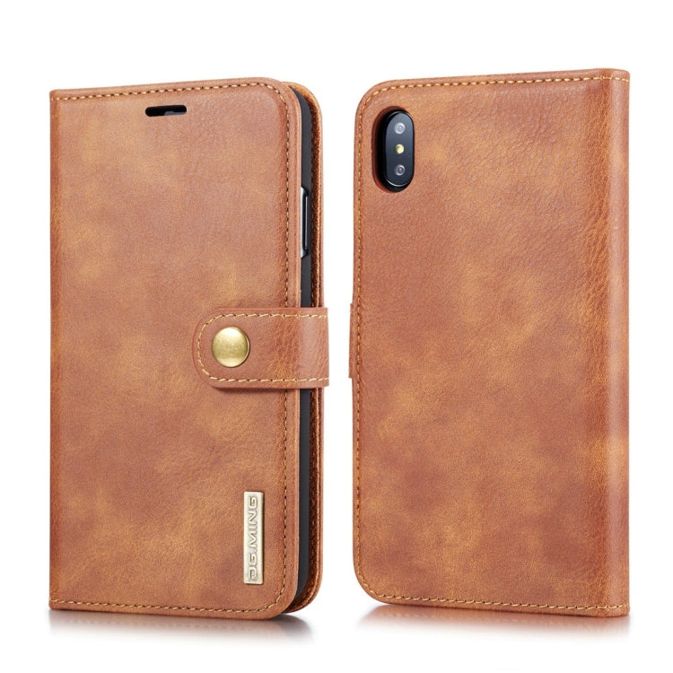 For iPhone XS Max DG.MING Crazy Horse Texture Flip Detachable Magnetic Leather Case with Holder & Card Slots & Wallet