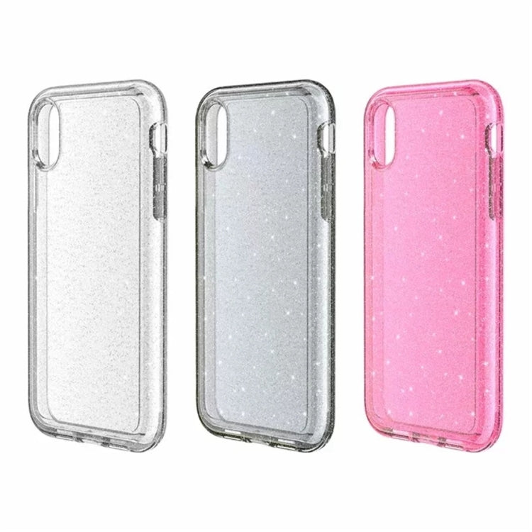 For iPhone XS Max Shockproof Terminator Style Glitter Powder Protector Case, iPhone XS Max (White), iPhone XS Max (Pink), iPhone XS Max (Grey)