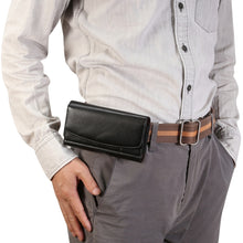 Load image into Gallery viewer, Lambskin Elastic Band Men 5.7-6.0 Inch Mobile Phone Universal Hanging Waist Leather Case with Card Slot, For iPhone XS Max / 8 Plus / 7 Plus / Honor 8X  and Other 5.7-6.0 Inch Mobile Phones