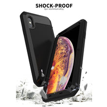 Load image into Gallery viewer, For iPhone XS Max Waterproof Dustproof Shockproof Aluminum Alloy + Tempered Glass + Silicone Case