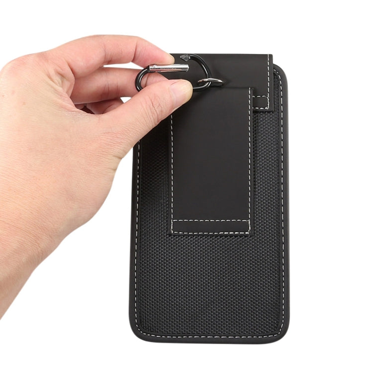 5. 5 inch Phones Universal Hanging Waist Oxford Cloth Case Bag with Carabiner
