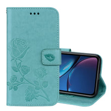 Load image into Gallery viewer, For iPhone XR Rose Embossed Horizontal Flip PU Leather Case,  with Holder &amp; Card Slots &amp; Wallet, For XR