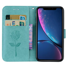 Load image into Gallery viewer, For iPhone XR Rose Embossed Horizontal Flip PU Leather Case,  with Holder &amp; Card Slots &amp; Wallet, For XR