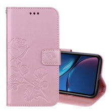 Load image into Gallery viewer, For iPhone XR Rose Embossed Horizontal Flip PU Leather Case,  with Holder &amp; Card Slots &amp; Wallet, For XR
