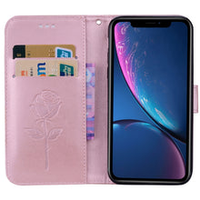 Load image into Gallery viewer, For iPhone XR Rose Embossed Horizontal Flip PU Leather Case,  with Holder &amp; Card Slots &amp; Wallet, For XR
