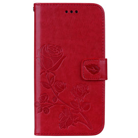 For iPhone XR Rose Embossed Horizontal Flip PU Leather Case,  with Holder & Card Slots & Wallet, For XR