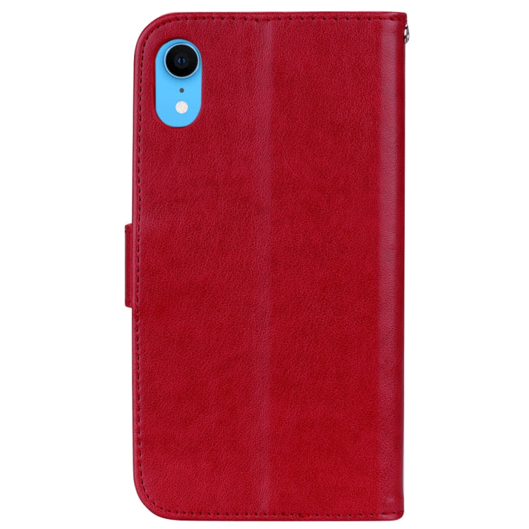 For iPhone XR Rose Embossed Horizontal Flip PU Leather Case,  with Holder & Card Slots & Wallet, For XR