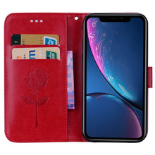 Load image into Gallery viewer, For iPhone XR Rose Embossed Horizontal Flip PU Leather Case,  with Holder &amp; Card Slots &amp; Wallet, For XR