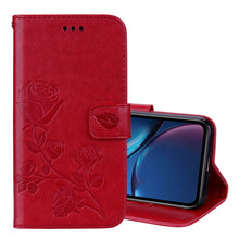 Load image into Gallery viewer, For iPhone XR Rose Embossed Horizontal Flip PU Leather Case,  with Holder &amp; Card Slots &amp; Wallet, For XR