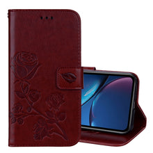 Load image into Gallery viewer, For iPhone XR Rose Embossed Horizontal Flip PU Leather Case,  with Holder &amp; Card Slots &amp; Wallet, For XR