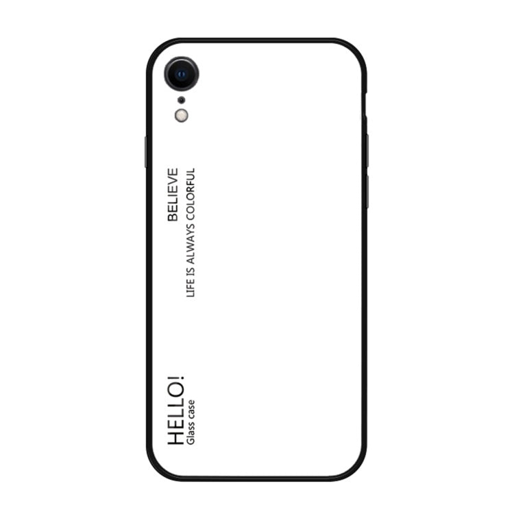 For iPhone XR Gradient Color Glass Case