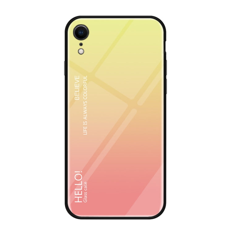 For iPhone XR Gradient Color Glass Case