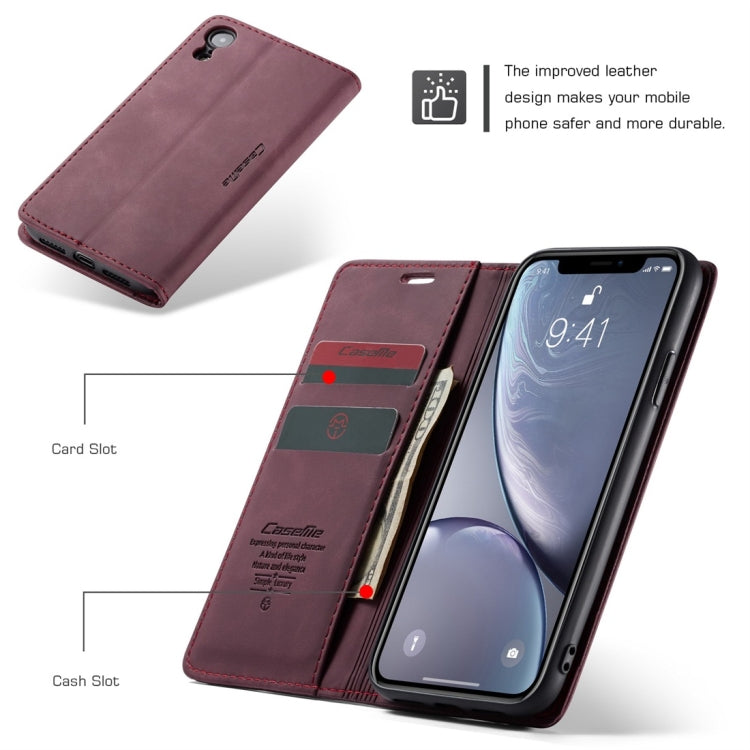 For iPhone XR CaseMe-013 Multifunctional Retro Frosted Horizontal Flip Leather Case with Card Slot & Holder & Wallet