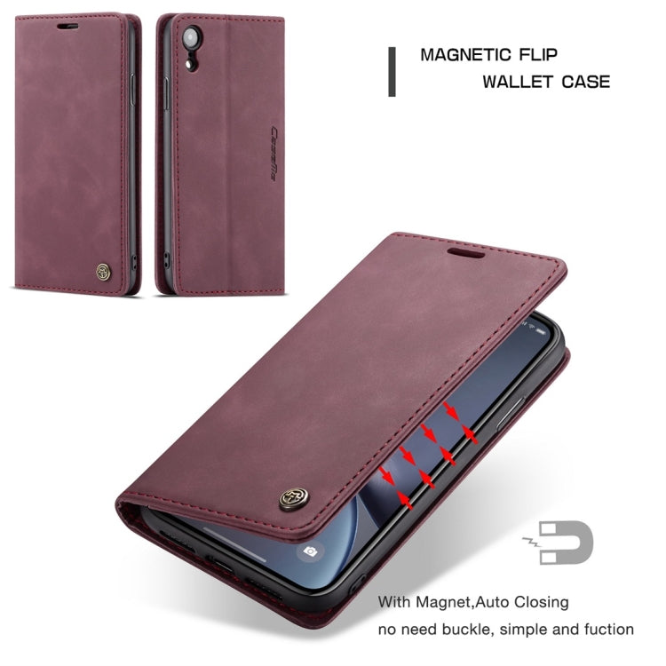 For iPhone XR CaseMe-013 Multifunctional Retro Frosted Horizontal Flip Leather Case with Card Slot & Holder & Wallet