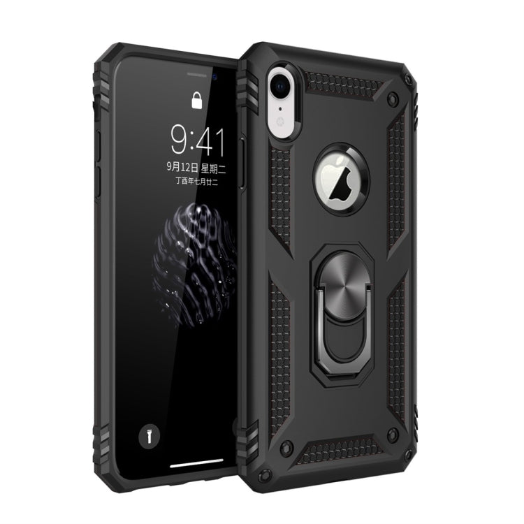 For iPhone XR Sergeant Armor Shockproof TPU + PC Protective Case with 360 Degree Rotation Holder