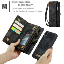 Load image into Gallery viewer, For iPhone XR CaseMe Detachable Multifunctional Horizontal Flip Leather Case with Card Slot &amp; Holder &amp; Zipper Wallet &amp; Photo Frame