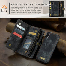 Load image into Gallery viewer, For iPhone XR CaseMe Detachable Multifunctional Horizontal Flip Leather Case with Card Slot &amp; Holder &amp; Zipper Wallet &amp; Photo Frame