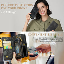 Load image into Gallery viewer, For iPhone XR CaseMe Detachable Multifunctional Horizontal Flip Leather Case with Card Slot &amp; Holder &amp; Zipper Wallet &amp; Photo Frame