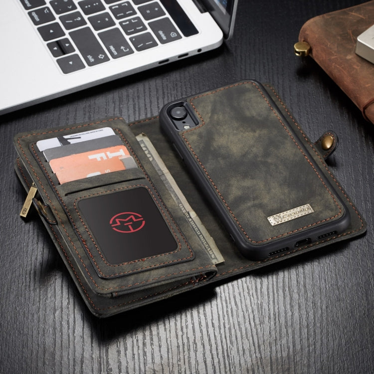 For iPhone XR CaseMe Detachable Multifunctional Horizontal Flip Leather Case with Card Slot & Holder & Zipper Wallet & Photo Frame