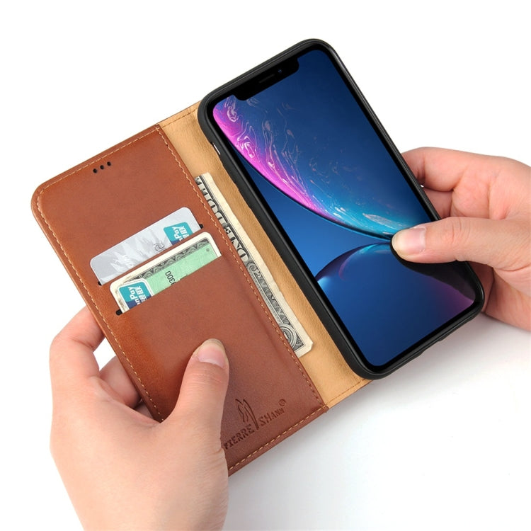 For iPhone XR Dermis Texture PU Horizontal Flip Leather Case with Holder & Card Slots & Wallet