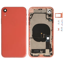 Load image into Gallery viewer, Battery Back Cover Assembly (with Side Keys &amp; Speaker Ringer Buzzer &amp; Motor &amp; Camera Lens &amp; Card Tray &amp; Power Button + Volume Button + Charging Port + Signal Flex Cable &amp; Wireless Charging Module) for iPhone XR, For iPhone XR (Full Assembly)           ...