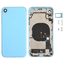 Load image into Gallery viewer, Battery Back Cover Assembly (with Side Keys &amp; Speaker Ringer Buzzer &amp; Motor &amp; Camera Lens &amp; Card Tray &amp; Power Button + Volume Button + Charging Port + Signal Flex Cable &amp; Wireless Charging Module) for iPhone XR, For iPhone XR (Full Assembly)           ...