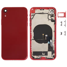 Load image into Gallery viewer, Battery Back Cover Assembly (with Side Keys &amp; Speaker Ringer Buzzer &amp; Motor &amp; Camera Lens &amp; Card Tray &amp; Power Button + Volume Button + Charging Port + Signal Flex Cable &amp; Wireless Charging Module) for iPhone XR, For iPhone XR (Full Assembly)           ...