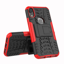 Load image into Gallery viewer, For iPhone XR Tire Texture TPU+PC Shockproof Case with Holder, For iPhone XR, For XR