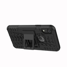 Load image into Gallery viewer, For iPhone XR Tire Texture TPU+PC Shockproof Case with Holder, For iPhone XR, For XR