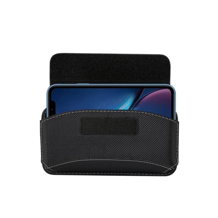 For iPhone XR Men Universal Oxford Cloth Portable Mobile Phone Waist Pack Leather Case / Huawei Mate 20 Pro / 5.5 Inch or Below Smartphones