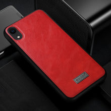 Load image into Gallery viewer, For iPhone XR SULADA Shockproof TPU + Handmade Leather Case