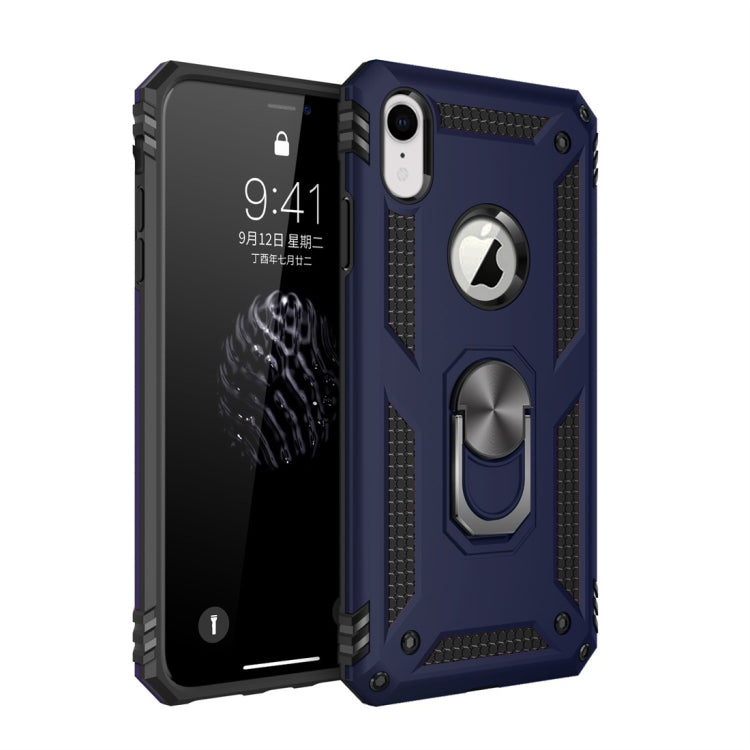 For iPhone XR Armor Shockproof TPU + PC Protective Case with 360 Degree Rotation Holder
