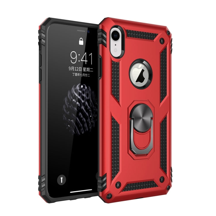For iPhone XR Armor Shockproof TPU + PC Protective Case with 360 Degree Rotation Holder
